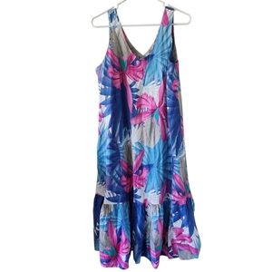 Hilo Hattie Hawaii Floral Tiered Sleeveless Dress